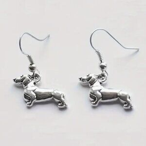 Stainless Steel Dangle Dachshund Earrings